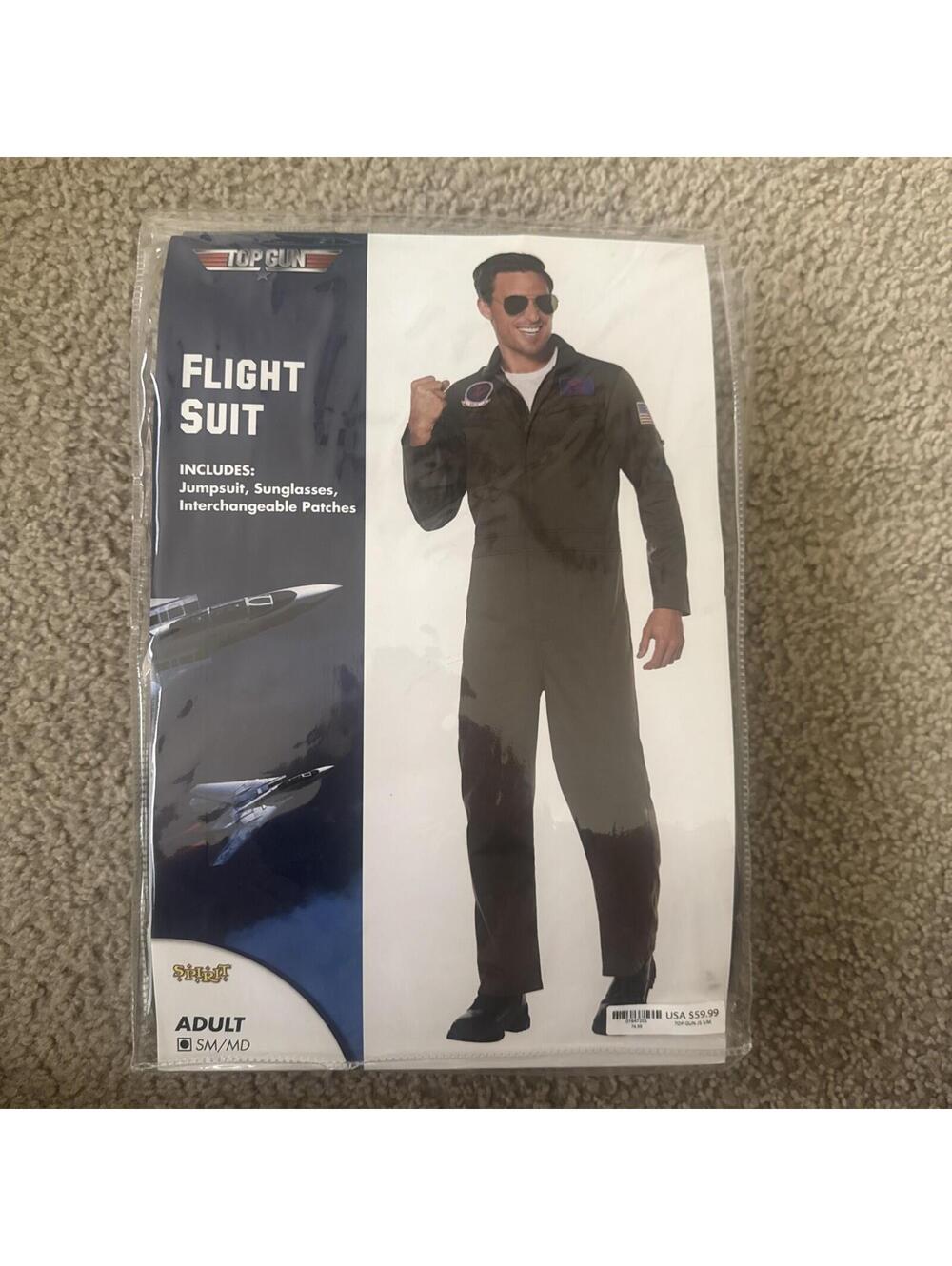 Spirit Top Gun Flight Suit Costume Size Small/ Medium